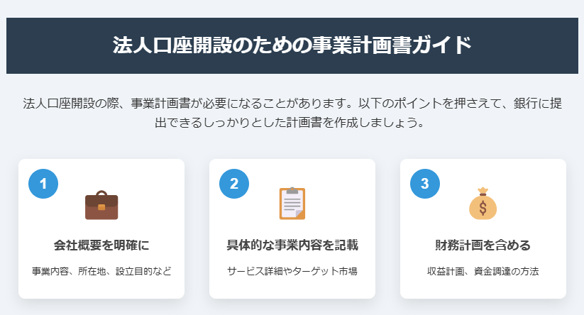 法人口座開設のための事業計画書ガイド