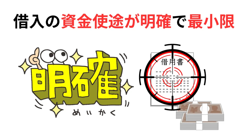 借入の資金使途が明確で最小限