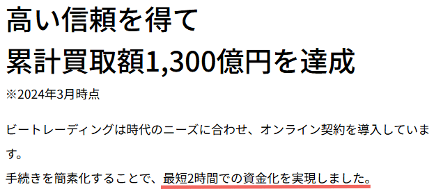 ビートレーディングの入金スピード