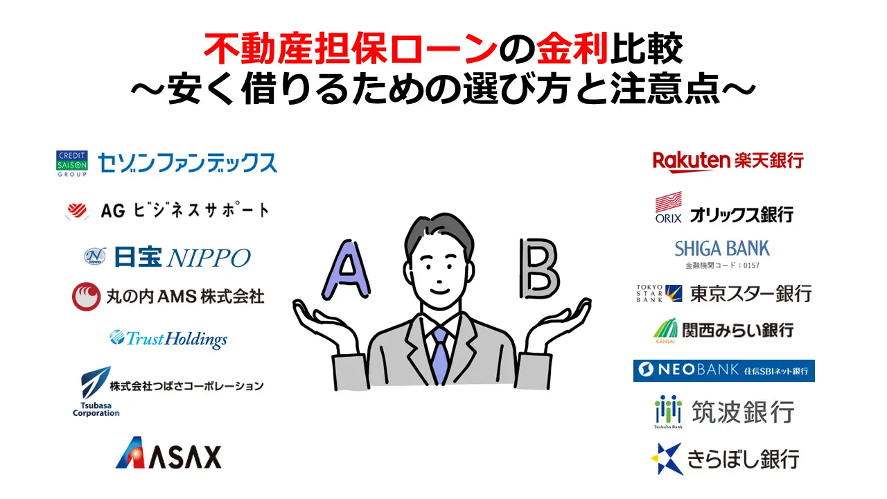 不動産担保ローンの金利比較