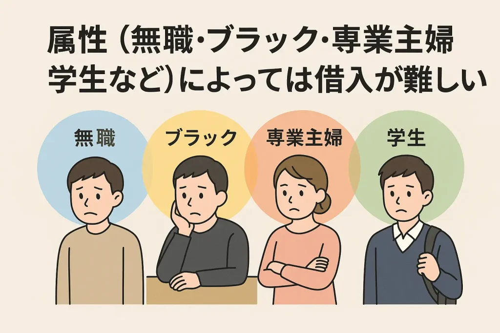 無職・ブラック・専業主婦・学生は借入が厳しい